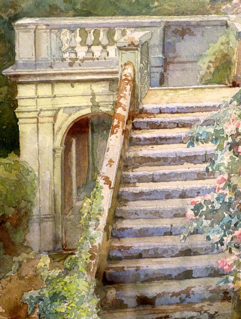 Ettore Roesler Franz „Terrace of Villa D'este von Tivoli“ (Italienisch) im Angebot