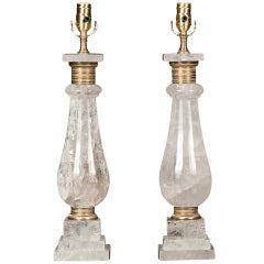 Pair of Rock Crystal Lamps