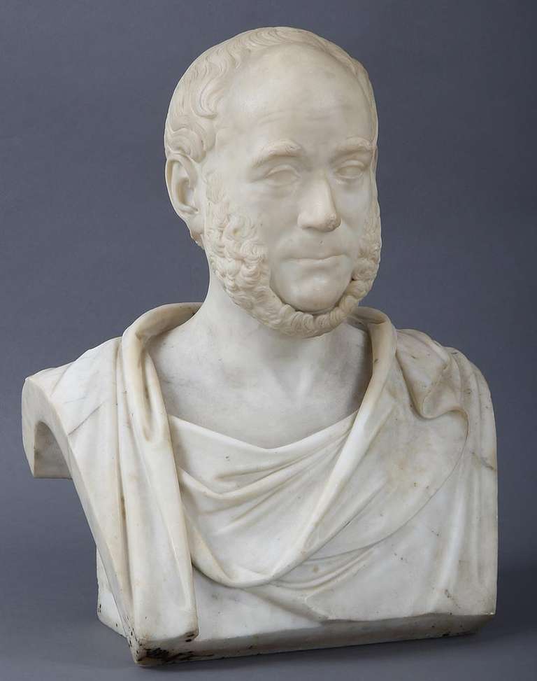 Marble Sculpture of a Senator by Nicola Cantalamessa Papotti