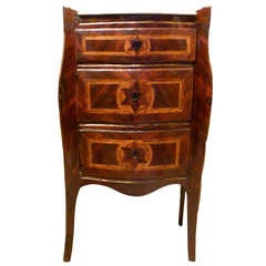 Italian Neapolitan Inlaid Bedside Cabinet, 18th Century