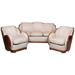 Art Deco Sofa and Armchairs by English Epstein Co.