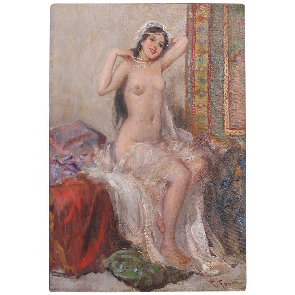 Late 19th Century Italian Fabio Fabbi Oil Painting