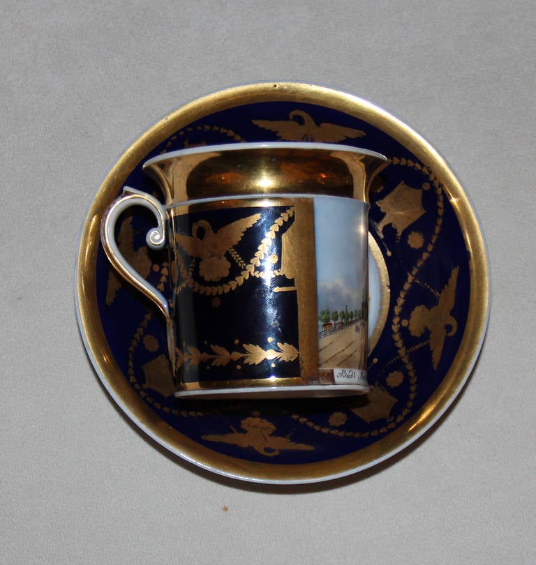 19th Century Russian Porcelain Coffee Cup and Saucer 2