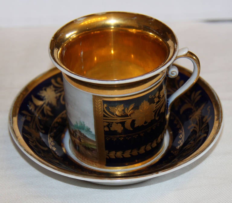 A 19th Century Russian Porcelain Coffee Cup and Saucer 2