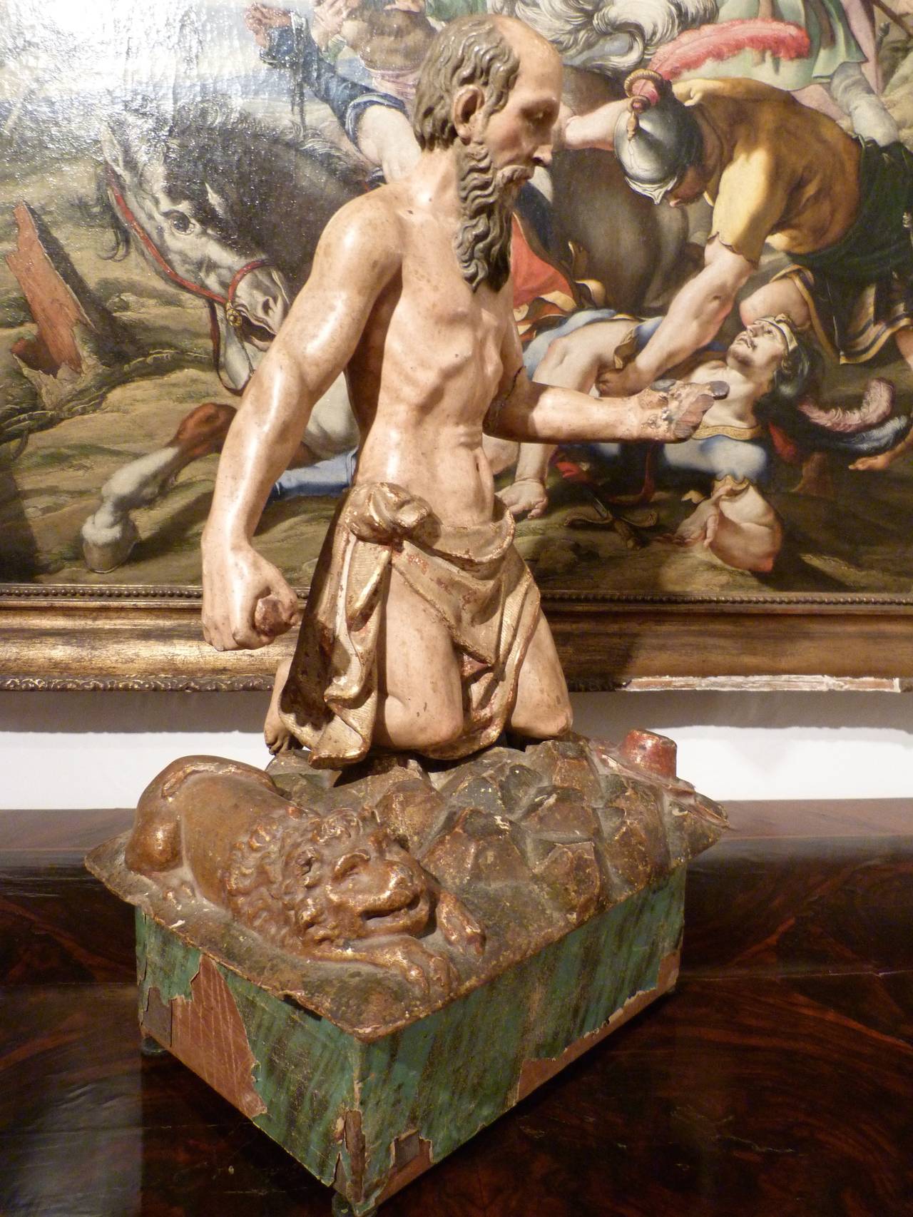 Baroque Sculpture espagnole de Saint Jérôme, fin du XVIIe siècle en vente