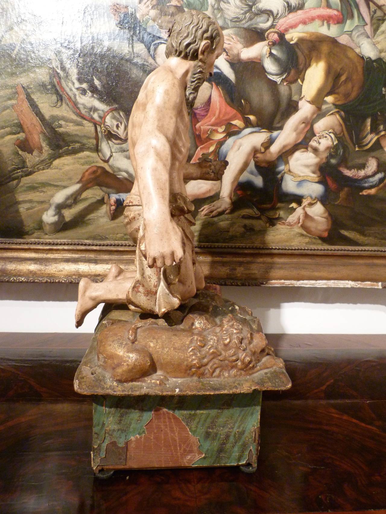 Espagnol Sculpture espagnole de Saint Jérôme, fin du XVIIe siècle en vente
