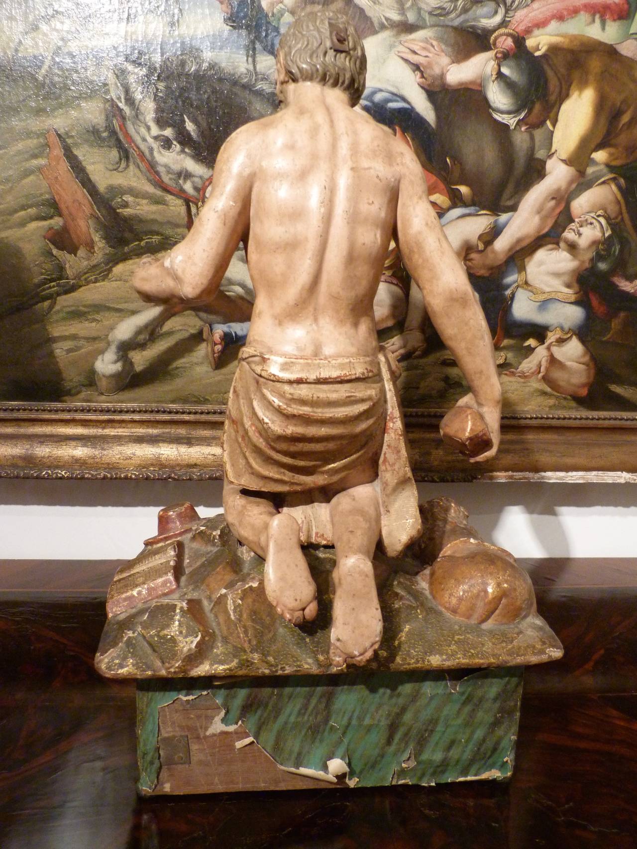 Sculpté Sculpture espagnole de Saint Jérôme, fin du XVIIe siècle en vente