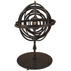 Vintage 20th c. Iron Armillary Sphere