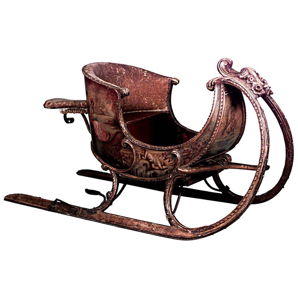 Late 18th or Early 19th c. Russian Painted Sleigh For Sale