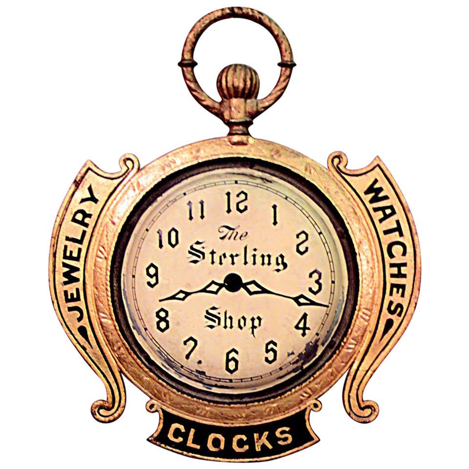 Early Clock Sign For Sale at 1stDibs
