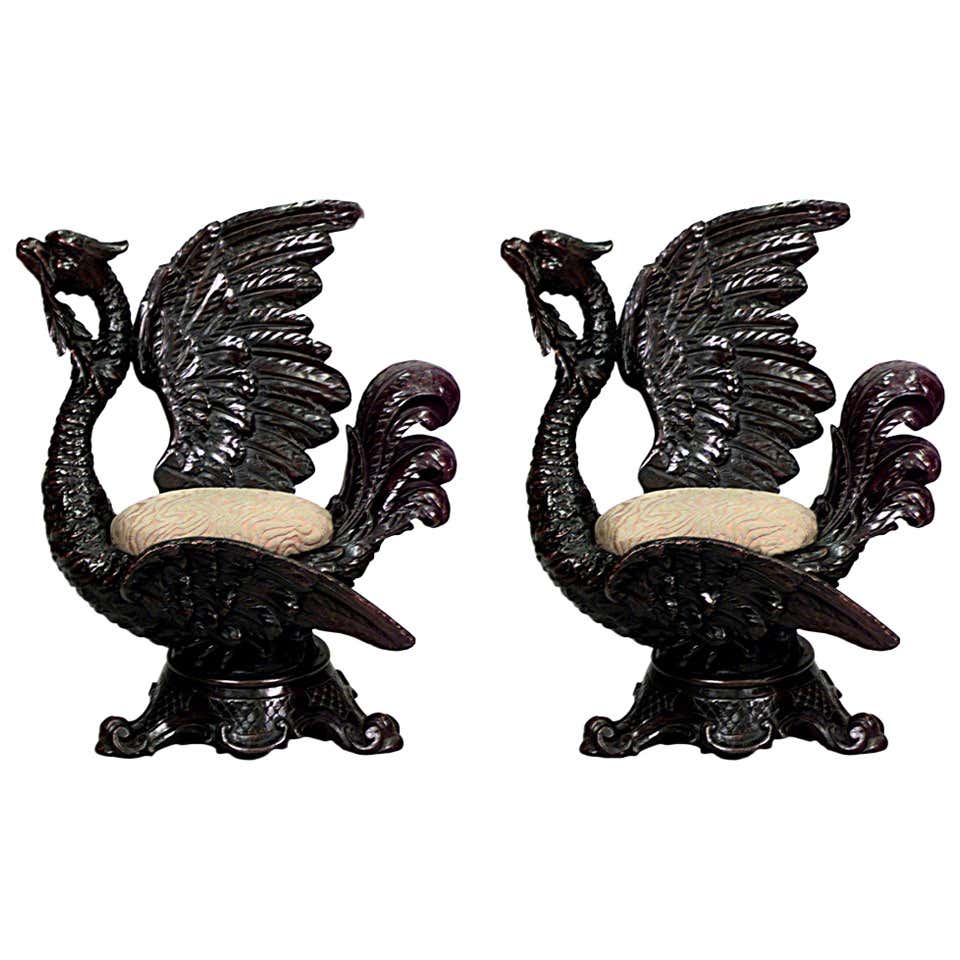 Jesters Chair Pairs of 19th Century Italian Renaissance Style Jester Chairs For Sale ...
