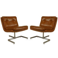 Pair of Mid-Century French Side Chairs Attributed to Raphael 1
