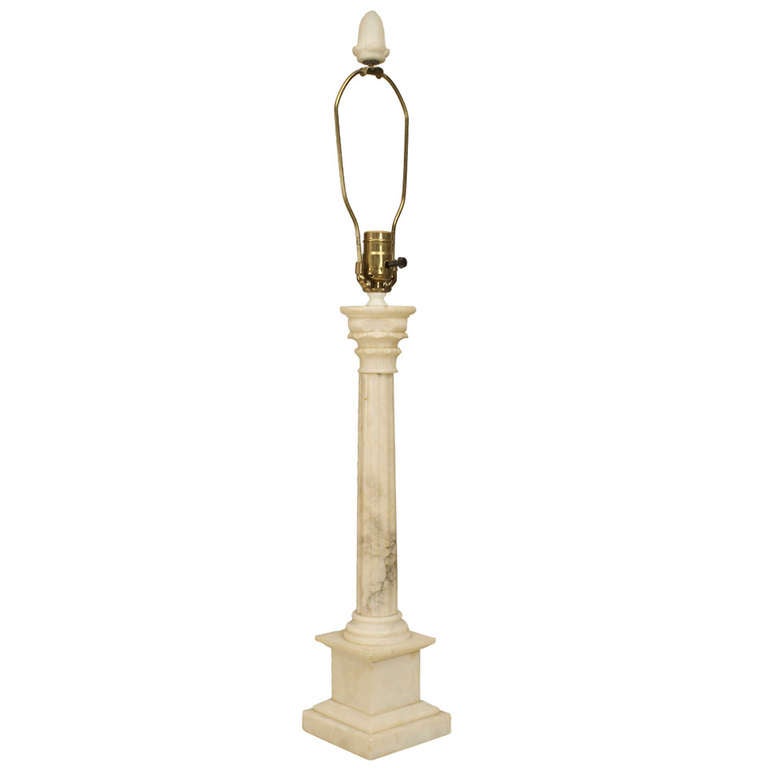 1930's Italian Neoclassical Style Alabaster Table Lamp For ...