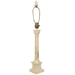 1930's Italian Neoclassical Style Alabaster Table Lamp 4
