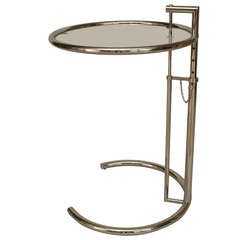 American Art Moderne Style Adjustable Chrome End Table