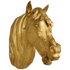 French Provincial Gilt Horse Head Butcher Sign