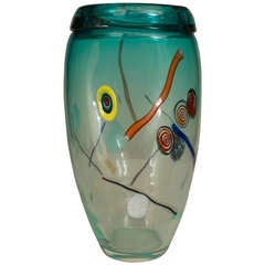 1970's Italian Murano Vase with Applied Designs by Toso and Seguso 11