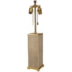 1960
s American Shagreen and Brass Table Lamp