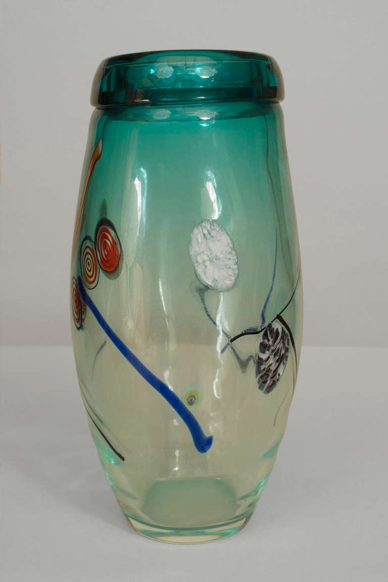 Italian Murano Et Toso Glass Vase In Excellent Condition For Sale In New York, NY