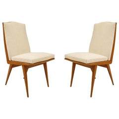 Pair of Italian Blond Mahogany Side Chairs