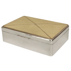 English Art Deco Shagreen and Sterling Silver Box