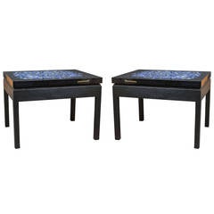 Pair of Belgian Lapis Lazuli Low Tables by Etienne Allemeersch, circa 1980