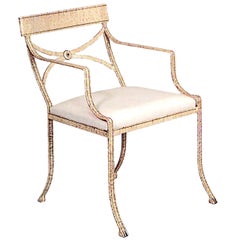 12 English Regency Iron Arm Chairs