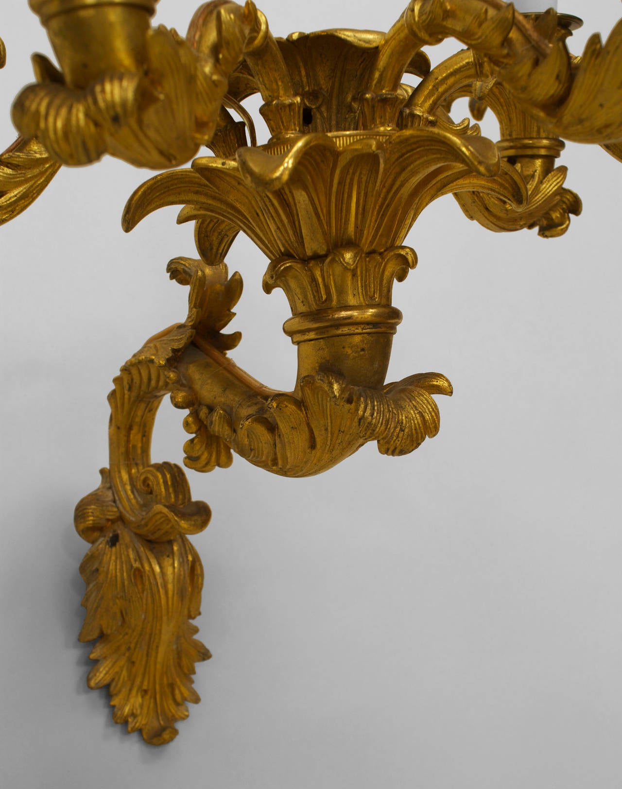 Pair of French Charles X Gilt Bronze Wall Sconces In Excellent Condition For Sale In New York, NY
