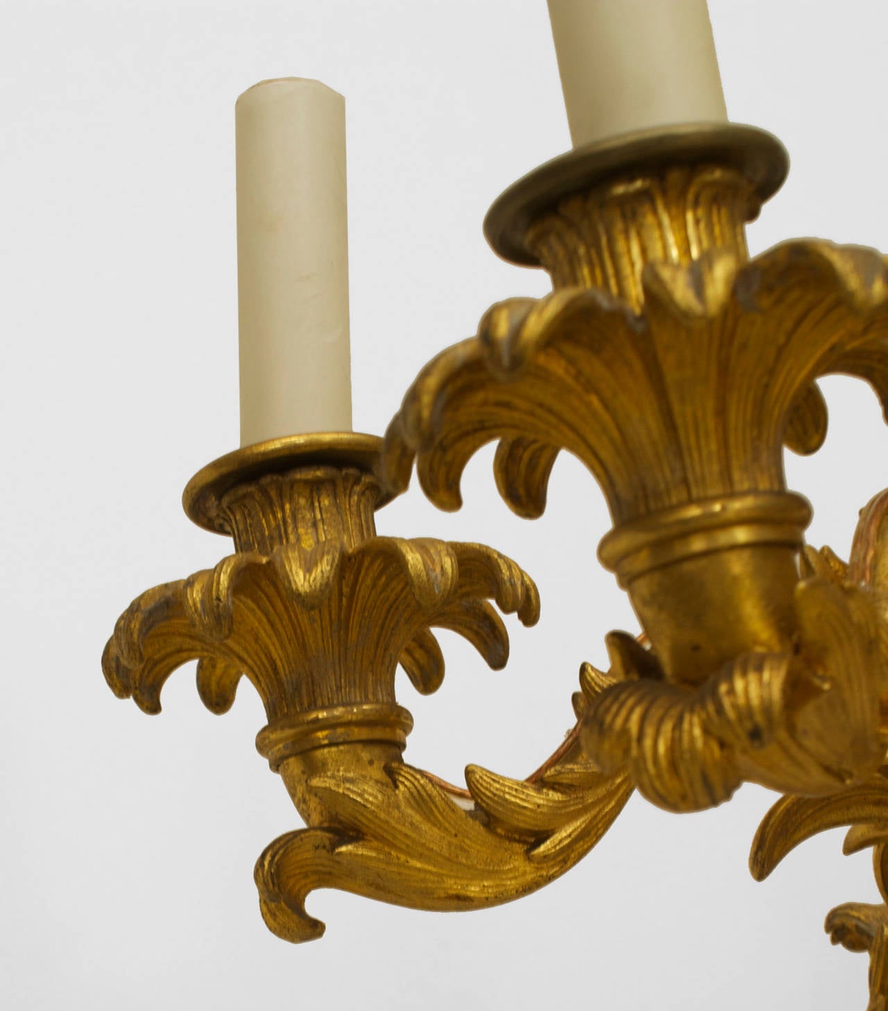 Mid-19th Century Pair of French Charles X Gilt Bronze Wall Sconces For Sale