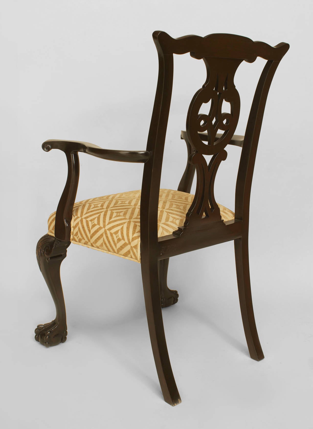 A Lovely Set of 12 Irish II Style Carved Elm Wood Chairs For