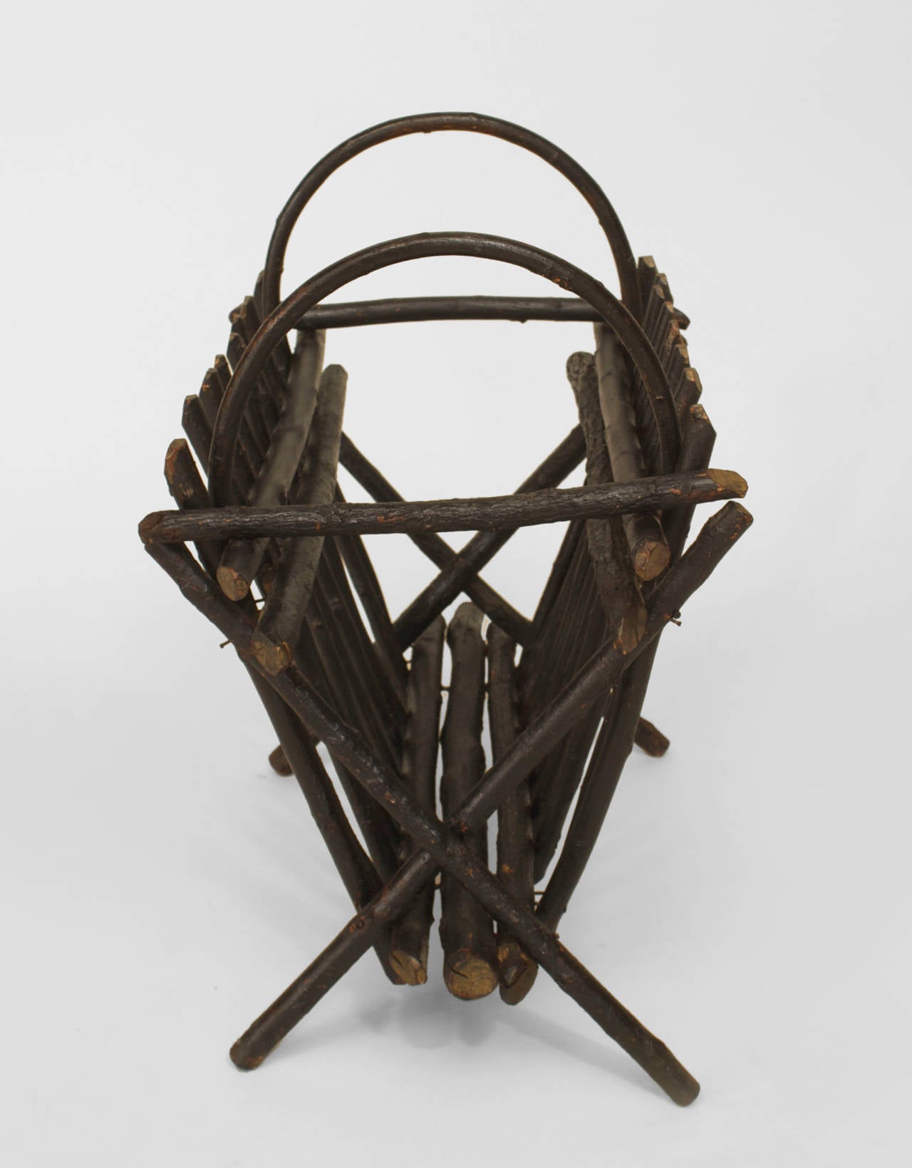 20th c. American Adirondack Style Willow Twig Magazine Rack In Good Condition In New York, NY
