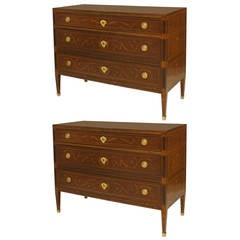 Beautiful Pair of 18th Century Northern Italian Three-Drawer Commodes 12
