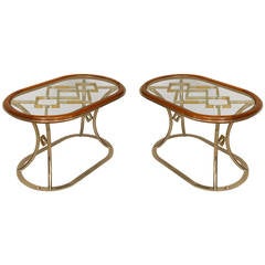 Pair of Fabulous Brass Oval Coffee Tables by Alain Delon for Maison Jansen 8