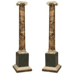 Pair of Fine Italian Neo-classic breche marble columns 4