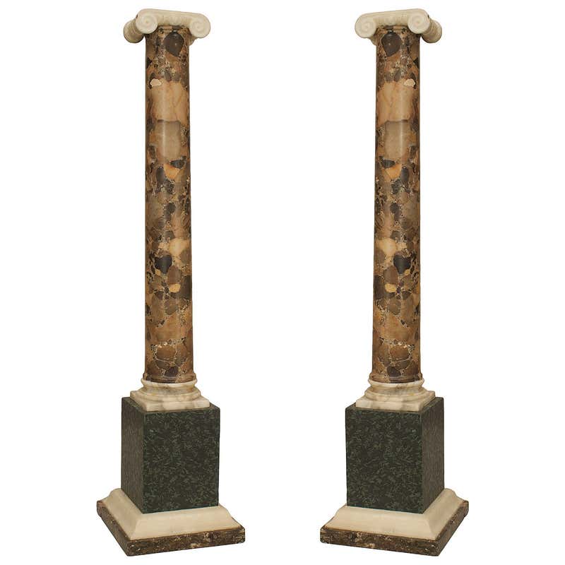 Pair of Italian Rococo Painted Carved Columns For Sale at 1stDibs ...