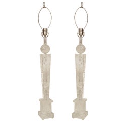 A Pair of Continental Baltic Neo-classic style Rock Crystal