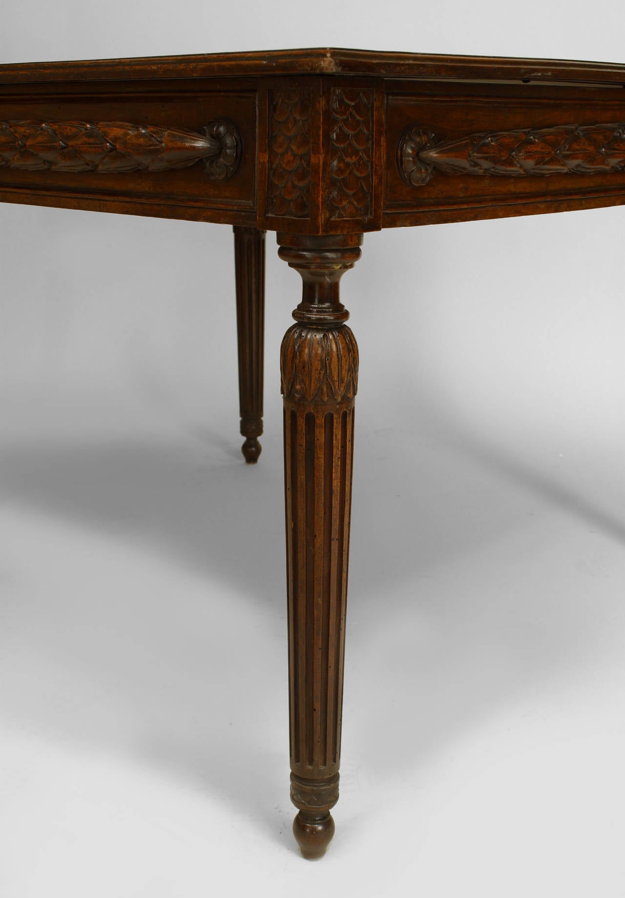 Country French Provincial Walnut Game Table For Sale
