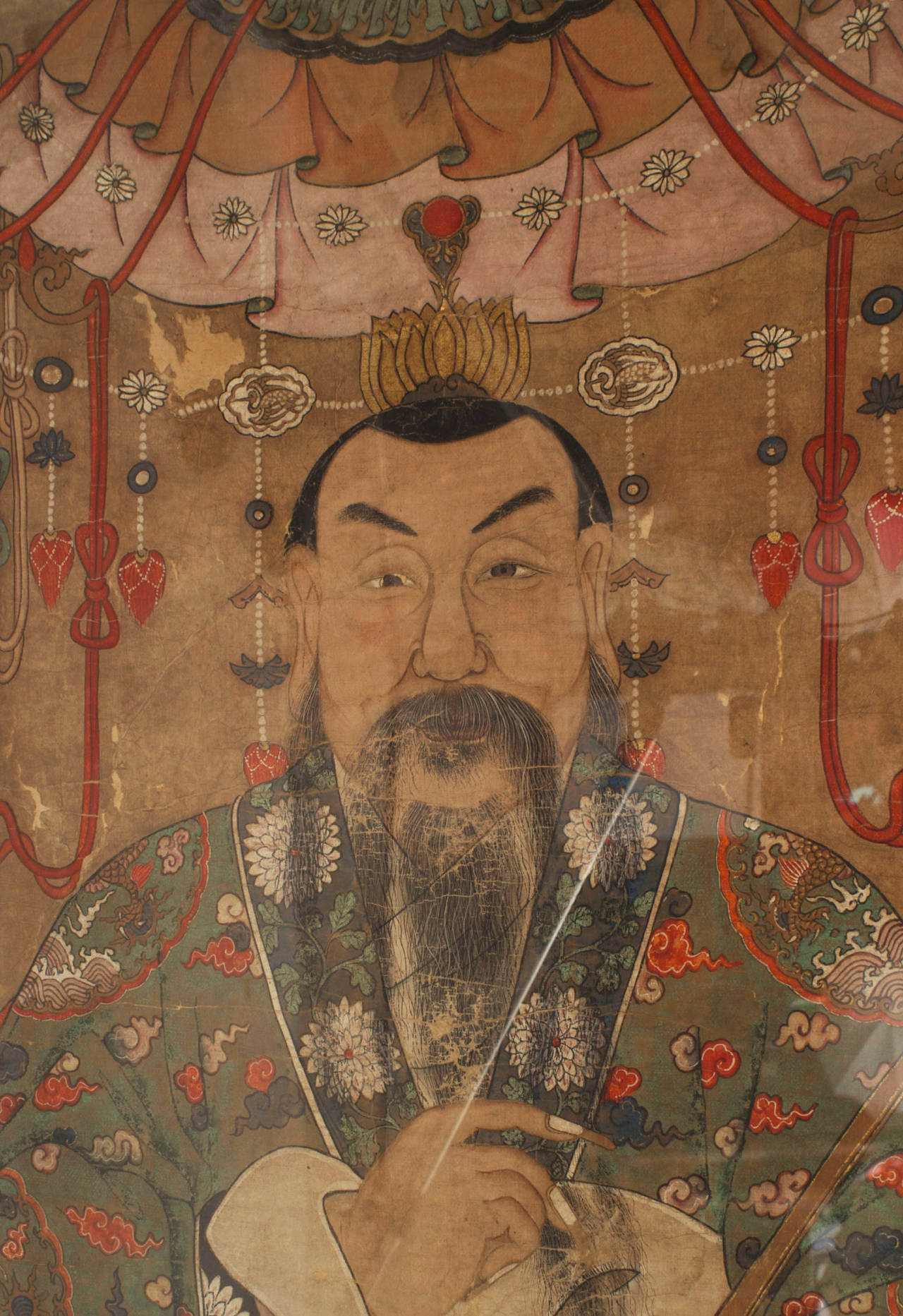 18th Century Set of 3 Chinese Watercolor Portraits For Sale