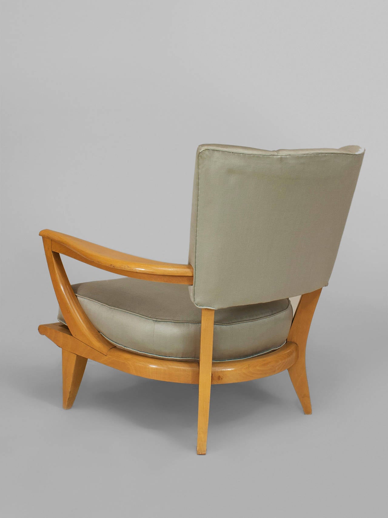 French Maple Satin Arm Chair In Good Condition In Queens, NY
