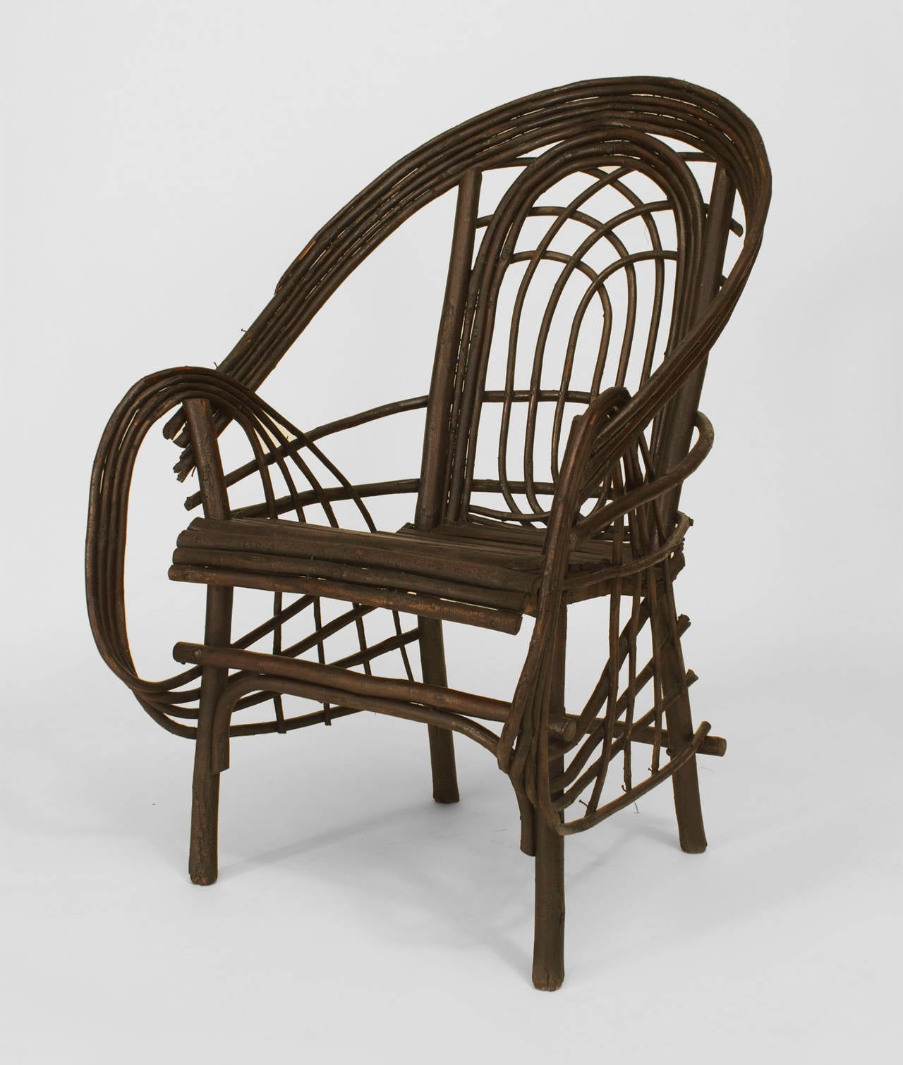 20th c. American Adirondack Style Willow Twig Armchair For 