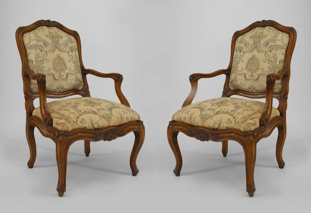 Set of 10 French Louis XV Walnut Side Chairs For Sale 2