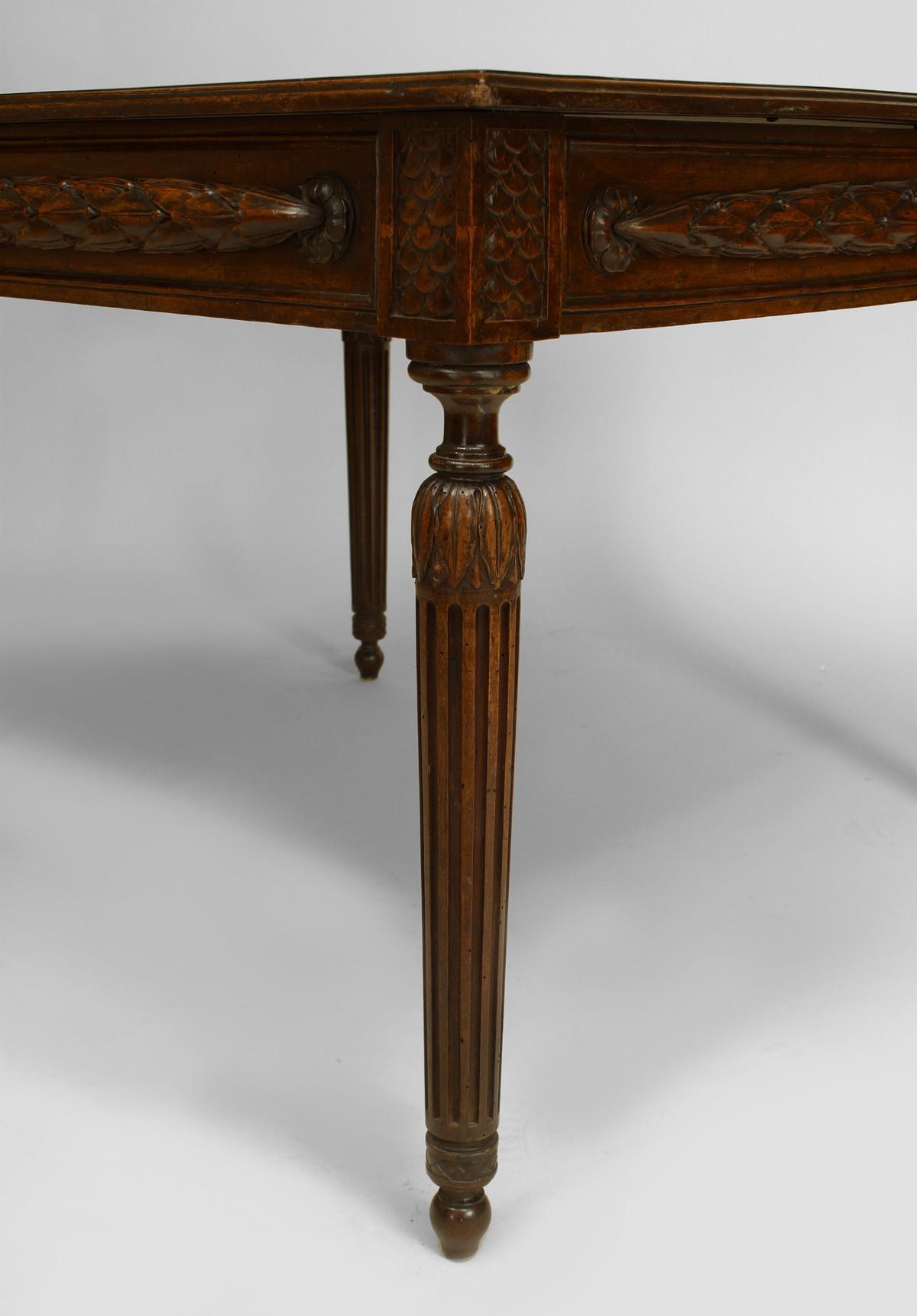 18th c. French Provincial Carved Walnut Game Table In Good Condition In New York, NY