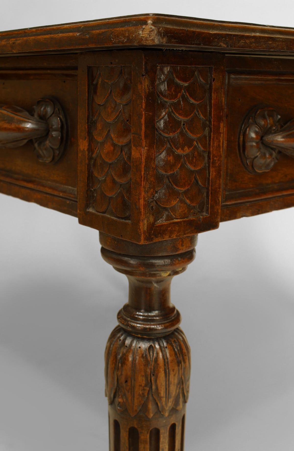 18th Century and Earlier 18th c. French Provincial Carved Walnut Game Table