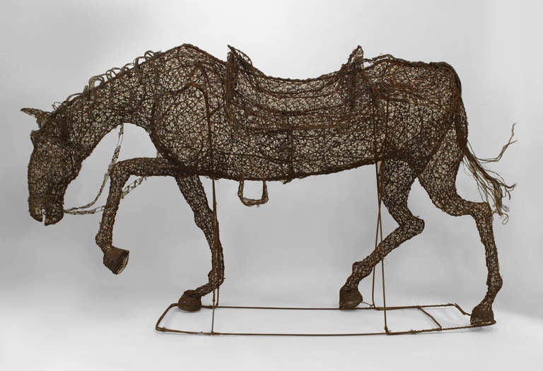 Turn of the Century Spanish LifeSized Equestrian Sculpture For Sale at