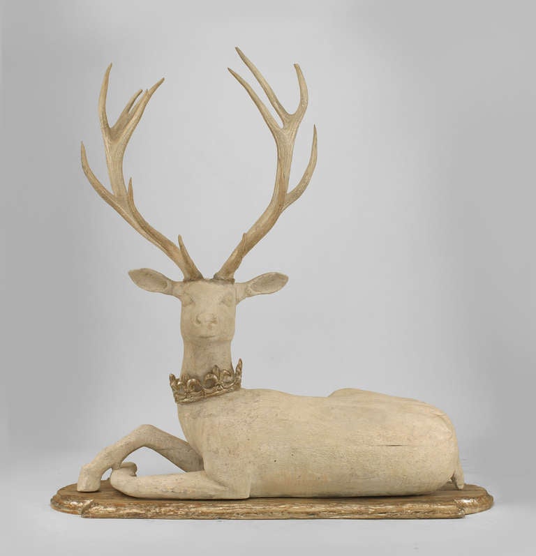 Pair of Life-Sized English Country Stag Sculptures In Excellent Condition In New York, NY