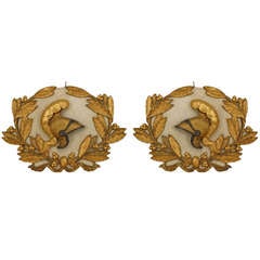 18th c. Italian Gilt Carved and Painted Wall Plaques 3