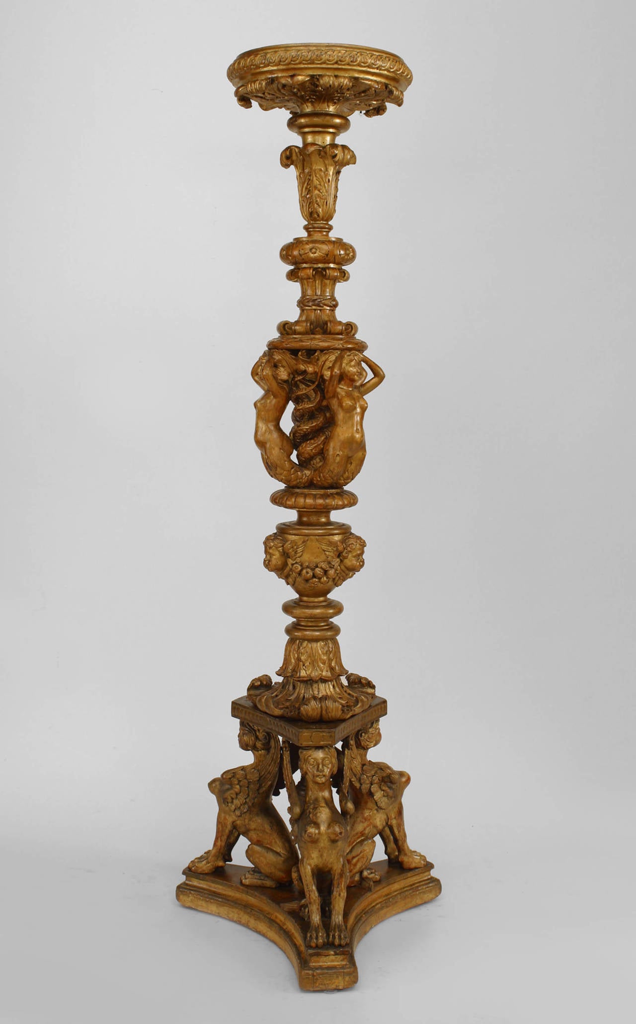 Pair of French Louis XVI Gilt Pedestals For Sale 5