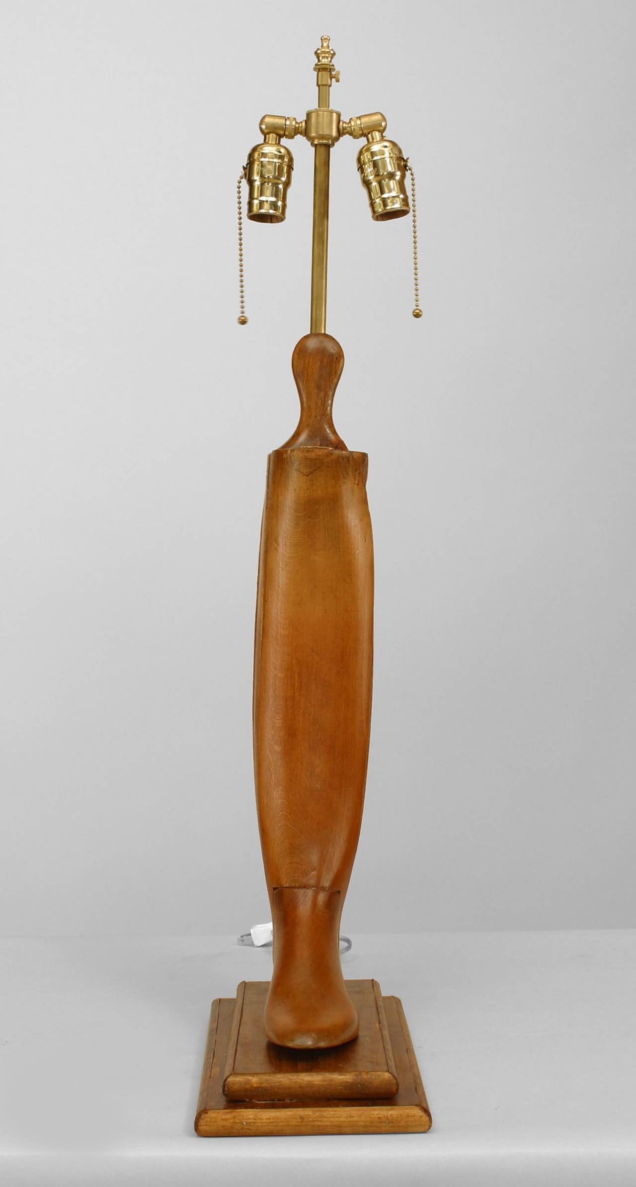 Victorian Pair of 19th c. English Boot Stretcher Lamps