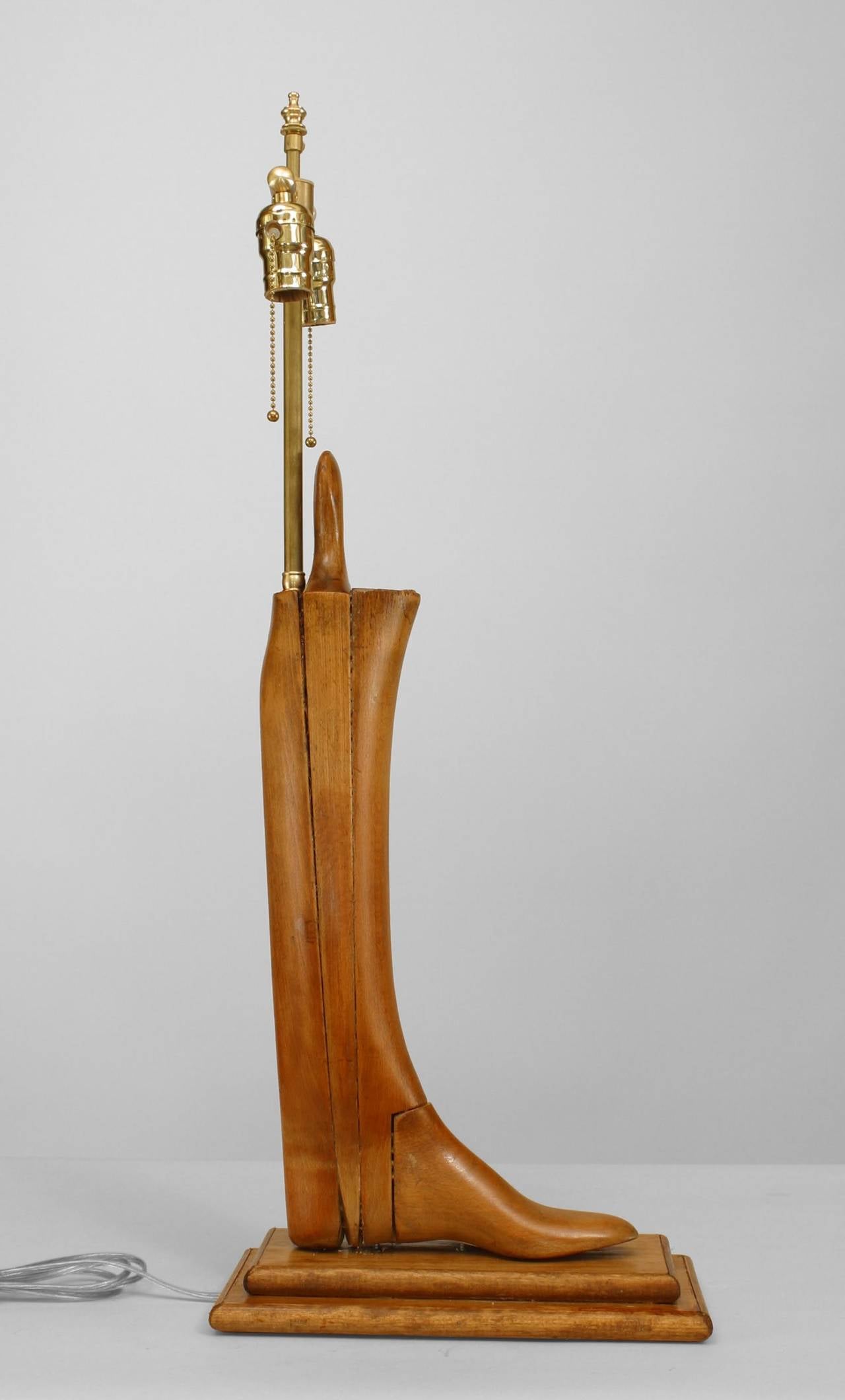 19th Century Pair of 19th c. English Boot Stretcher Lamps