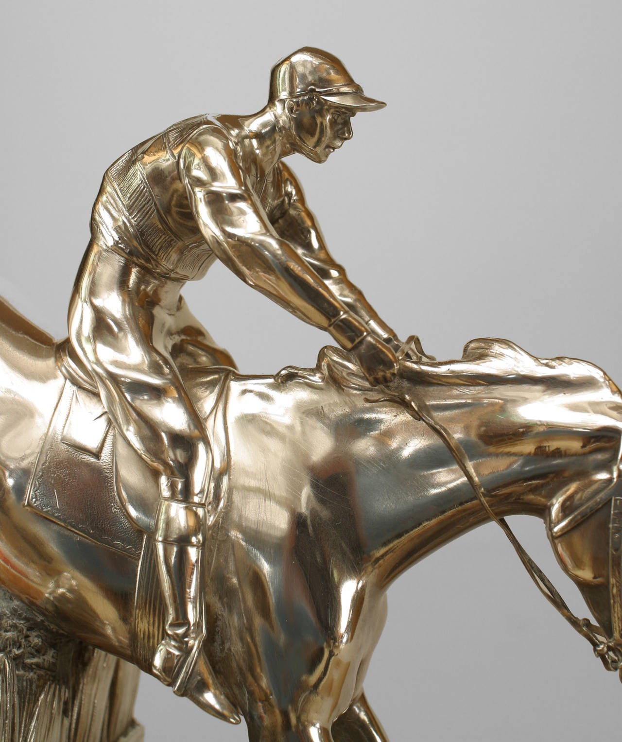 Anglais de bureau victorien cheval et jockey en bronze en vente